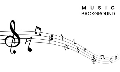 Fototapeta na wymiar Stave Abstract Musical Background vector, music background vector