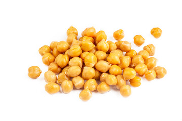 Boiled chickpea on the white background