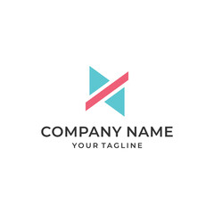 Play Button Line Art Logo Design 2