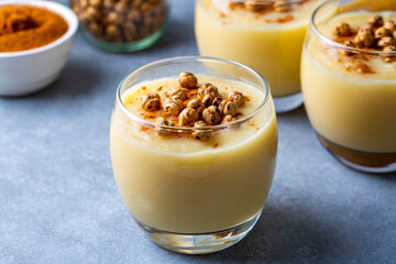 Traditional Turkish drink with roasted chickpea Boza or Bosa