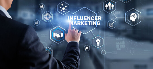 Influencer marketing concept. Business Internet concept