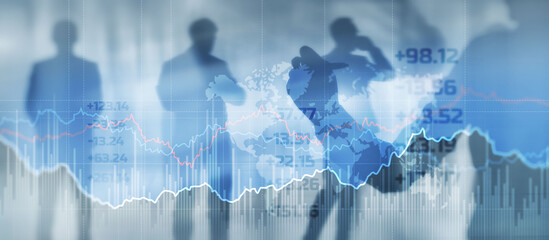 Obraz premium Financial graphs and diagrams. Business, economics and investment concept 2022