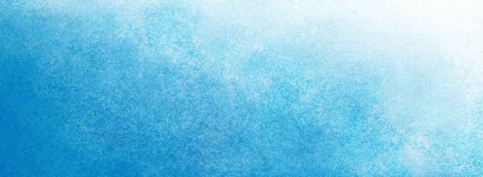 Blue and white background texture, light blue border, elegant gradient textured painted wall design, sky or space concept