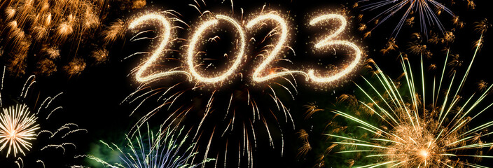 2023 New Year fireworks background