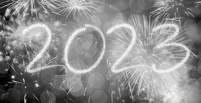 2023 New Year fireworks background