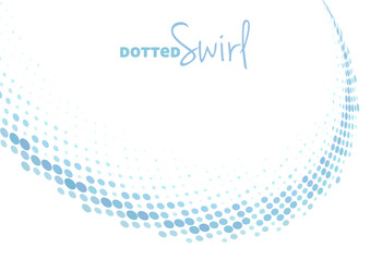 Blue dotted swirlt. Simple vector graphics