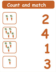 Count and match the food we eat. math for kids