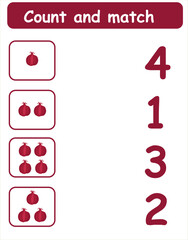 Count and match the food we eat. math for kids