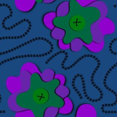 Floral seamless flower pattern for wrapping and linens and fabrics and clothes print and kids and kitchen textiles