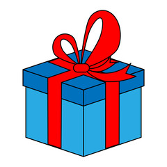 Simple illustration of Christmas gift box for Christmas holiday
