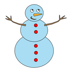 Simple illustration of funny snowman Concept for Christmas holiday