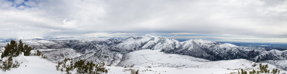 Snowy landscape from the Peak of the Eagle