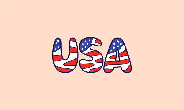 USA alphabet flag design 