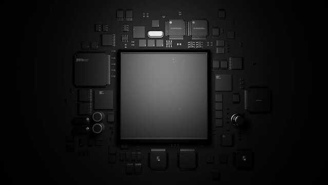 the central processor among electronic components. the concept of technology and digital computing