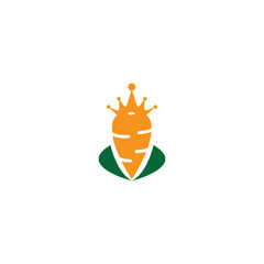 carrot king logo illustration crown design vector