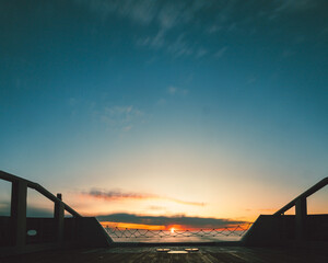 sunset over the bridge