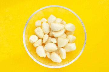 Fresh garlic on white background