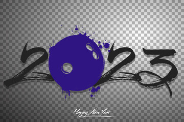 Happy New Year 2023 and bowling ball