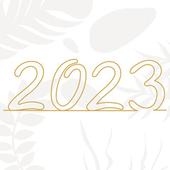 2023 continuous line drawing, vector, sketch