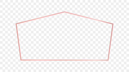 Rose gold glowing tetragon shape frame