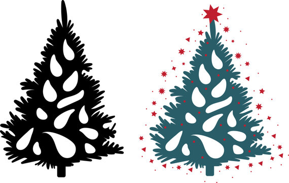 silhouette christmas tree christmas design