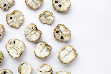 Custard apple on white background.