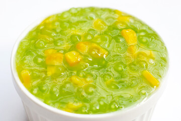 Corn with tapioca pearls in coconut milk