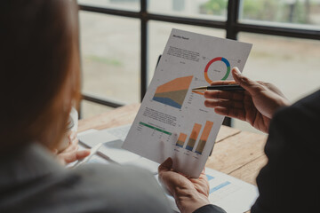 Close up.business colleagues discussing new opportunities, plan refers to a set of agreements that guide a closely.