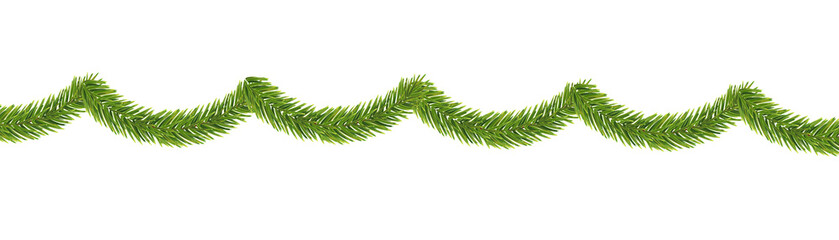 Сhristmas garland decoration Fluffy green pine tree © Eugene B-sov