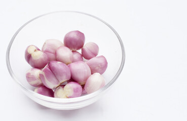 Fresh shallot on white background