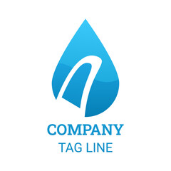 Logo Design Water Drop With Letter A Vector