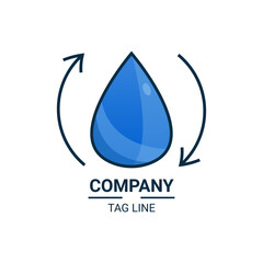 Water Drop Fasting Health Logo 