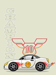 sport car vector with turbo fire design