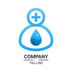 Water Drop Fasting Health Person Logo Design