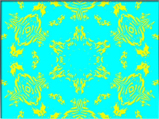 Fototapeta na wymiar Abstract, Myriad Yellow Patterns, set against Blue, within a Border digital art