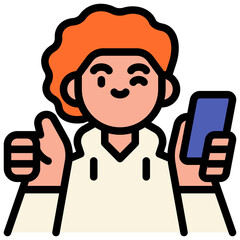 smartphone filled outline icon