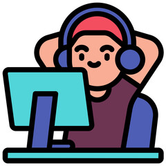 studying filled outline icon