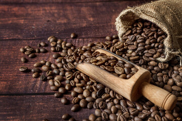 Coffee beans and scope