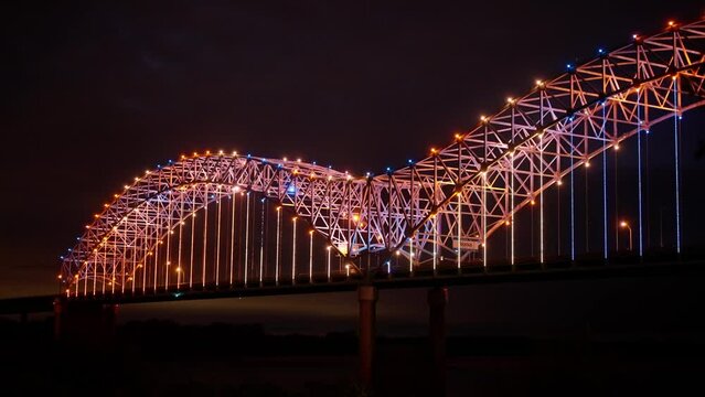 Hernando de Soto Bridge in Memphis over Mississippi River - travel photography