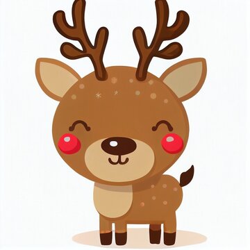 christmas reindeer rudolph with a nose illustration