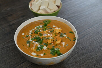 Indian masala recipe paneer butter masala in a bowl