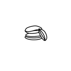 illustration vector graphic of Dorayaki Line art perfect for logo, icon, design, and coloring book 
