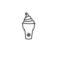 illustration vector graphic of ice cream line art perfect for logo, icon, design, and, coloring book 