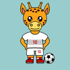 vector illustration of the animal character wearing a soccer jersey at the world cup