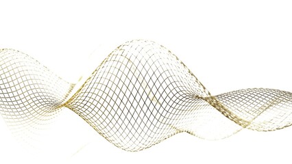 Naklejka premium Gold mathematical geometric grid line wave under black-white background. Concept 3D CG of sports technology, strategic ideas and intellectual analysis of operations.