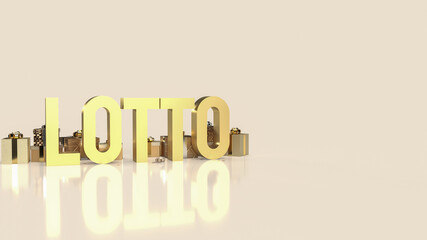 The gold lotto and gift box  image 3d rendering