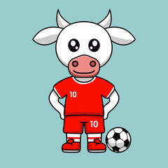 vector illustration of the animal character wearing a soccer jersey at the world cup