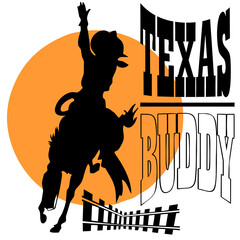 rodeo rider silhouette png logo on red circle background