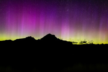 Northern lights (Aurora Borealis) in Banff National Park, Alberta, Canada.