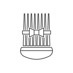 Nowruz holiday grass semeni line icon. Semeni with bow ribbon icon. isolated on white background. Vector illustration